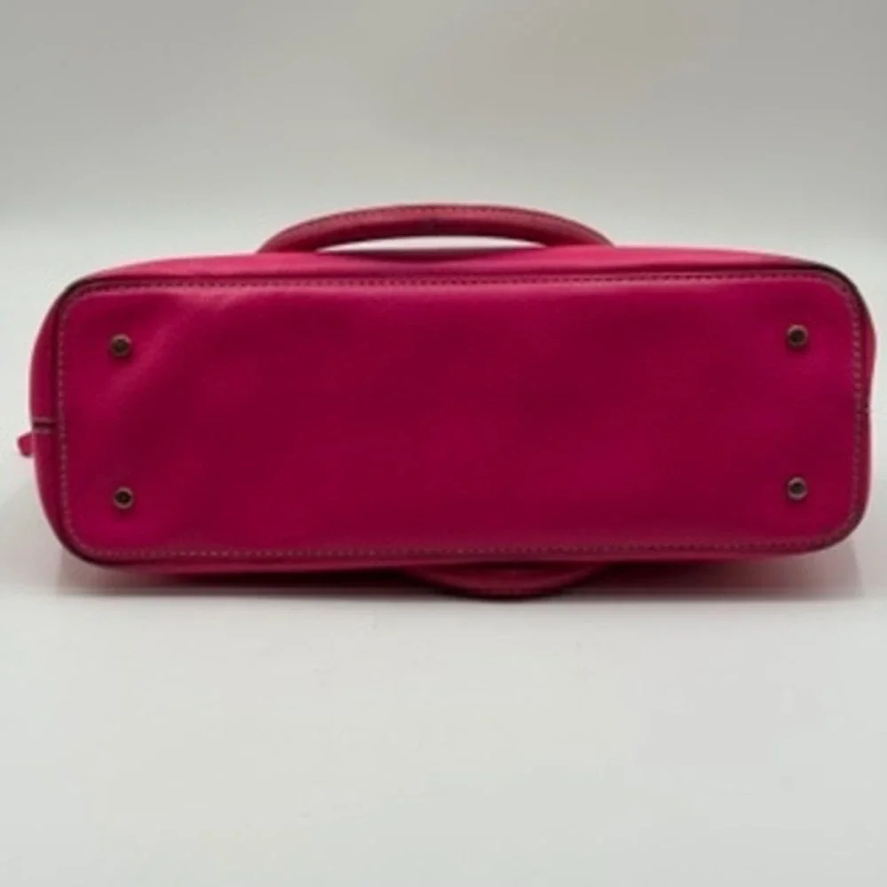 Kate Spade New York Straw Leather‎ Dome Satchel Bag Pink Tan Woven Handbag